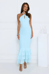The Cool Standard Halter Maxi Dress Blue
