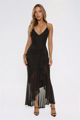 Whispered Dreams Mesh Maxi Dress Black